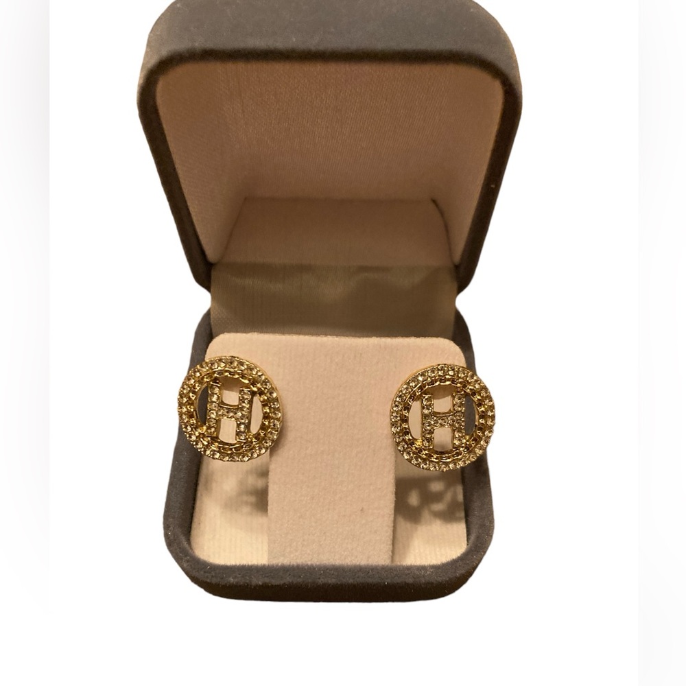 Designer Inspired H Post Earrings